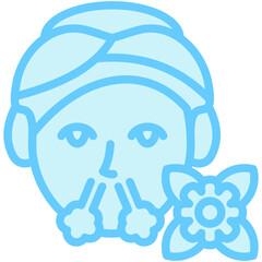 Breathe blue color, mini illustration icon, related to relaxation, spa, wellness and more. Vector EPS 10 for modern concept, print, UI, UX kit, web and app development