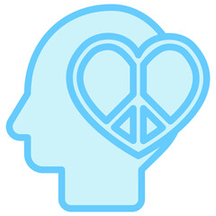 Peaceful Mind blue color, mini illustration icon, related to relaxation, spa, wellness and more. Vector EPS 10 for modern concept, print, UI, UX kit, web and app development