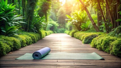 Wellness Path Minimalist Mindful Yoga Retreat - Serenity, Balance, and Tranquility in Nature with Generative AI Technology, Inspiring Calmness and Inner Peace through Simple Practices