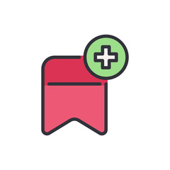 Fototapeta premium Bookmark colored icons, minimalist vector illustration ,simple transparent graphic element .Isolated on white background