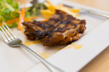 Grilled chicken delight home kitchen food photography cozy environment close-up view culinary experience
