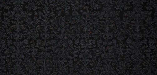 Fototapeta premium Intricate black damask, floral vines, seamless gothic pattern , abstract, gothic, gothic style
