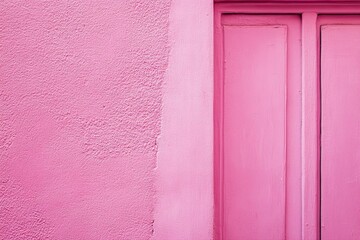 Fototapeta premium Pink Wall with Pink Door