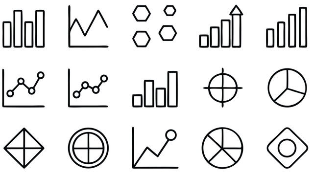 Hand Drawn Business Chart and Graph Icons Set