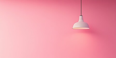 White Pendant Lamp Against a Pink Wall