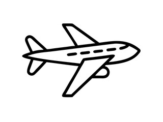 Airplane line art vector, Airplane icon outline drawing vector illustration