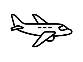 Airplane line art vector, Airplane icon outline drawing vector illustration