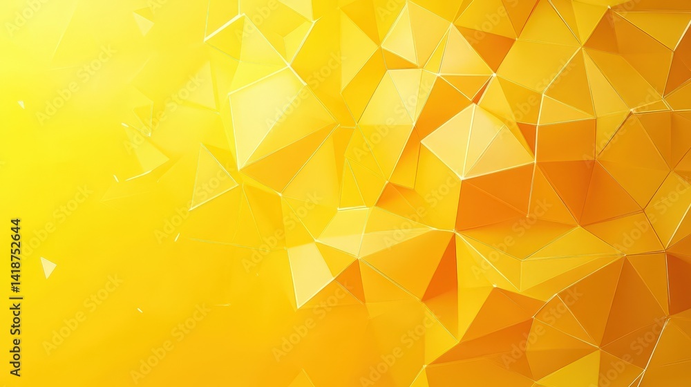 Poster a bright yellow geometric background with abstract polygonal shapes creating a sharp and bold design