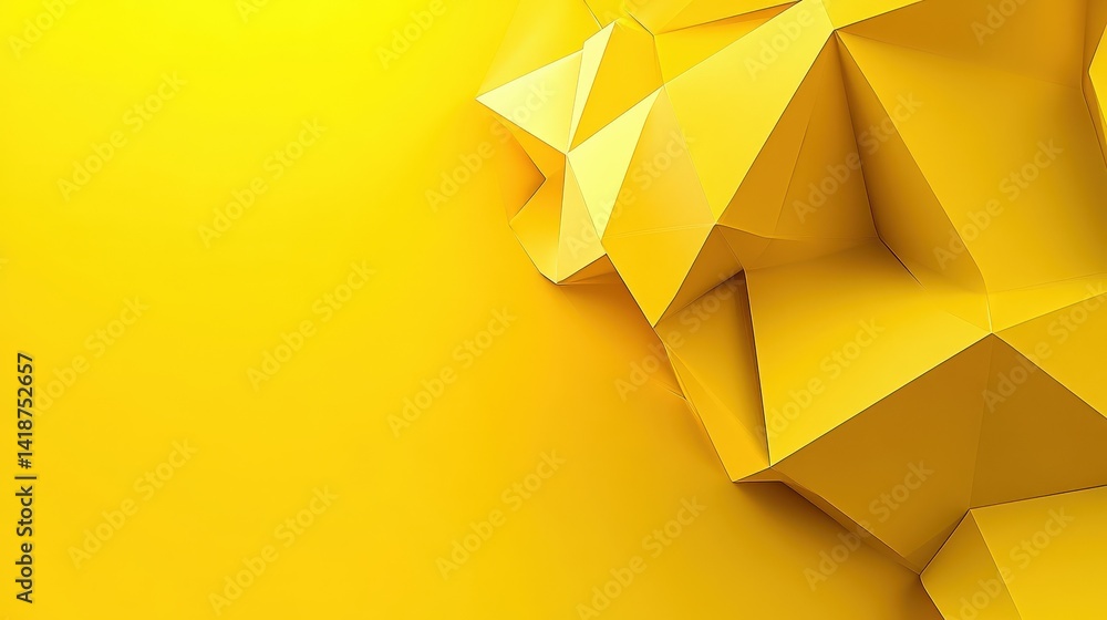 Aufkleber a bright yellow geometric background with abstract polygonal shapes creating a sharp and bold design