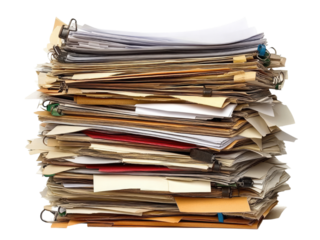 A Massive Stack of Unorganized Documents and Papers Overflowing with Files Needing Immediate Attention