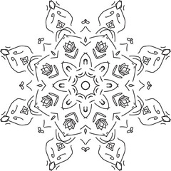Unique mandala design. Vector illustration. Beautiful mandala on white background.