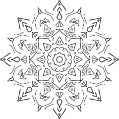Unique mandala design. Vector illustration. Beautiful mandala on white background.