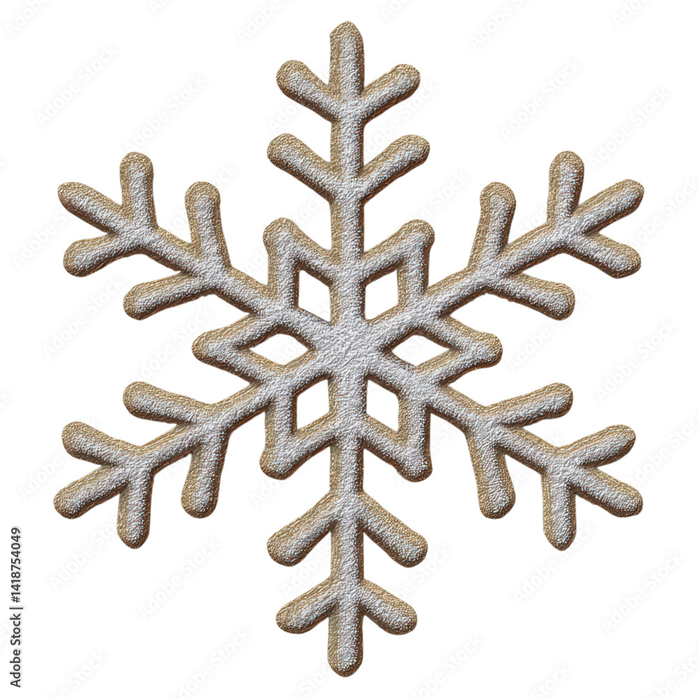 Poster intricate snowflake design on a white background for winter themes, isolated on transparent backgrou