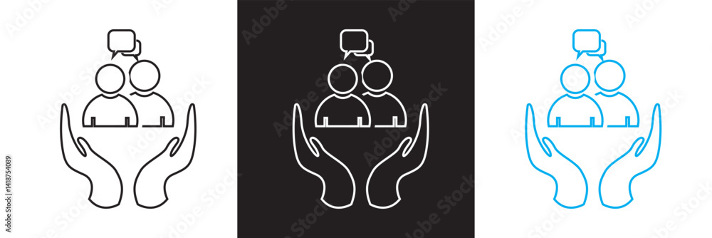 Aufkleber support icon. vector for websites, mobile interfaces, presentations, banner, visual branding etc. ve