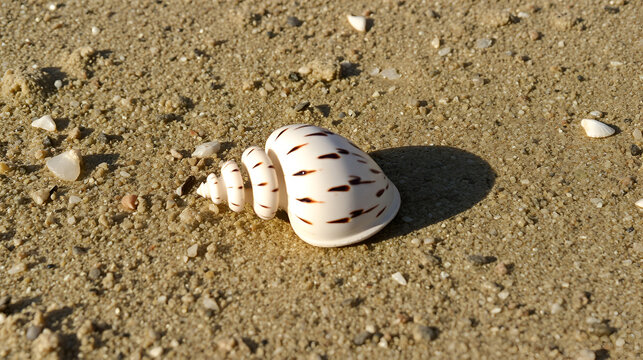 Pen shell (Atrina pectinata) on the beach. Atrina pectinata is a species of bivalves belonging to the family Pinnidae.