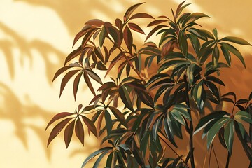 a brown and green leafed plant