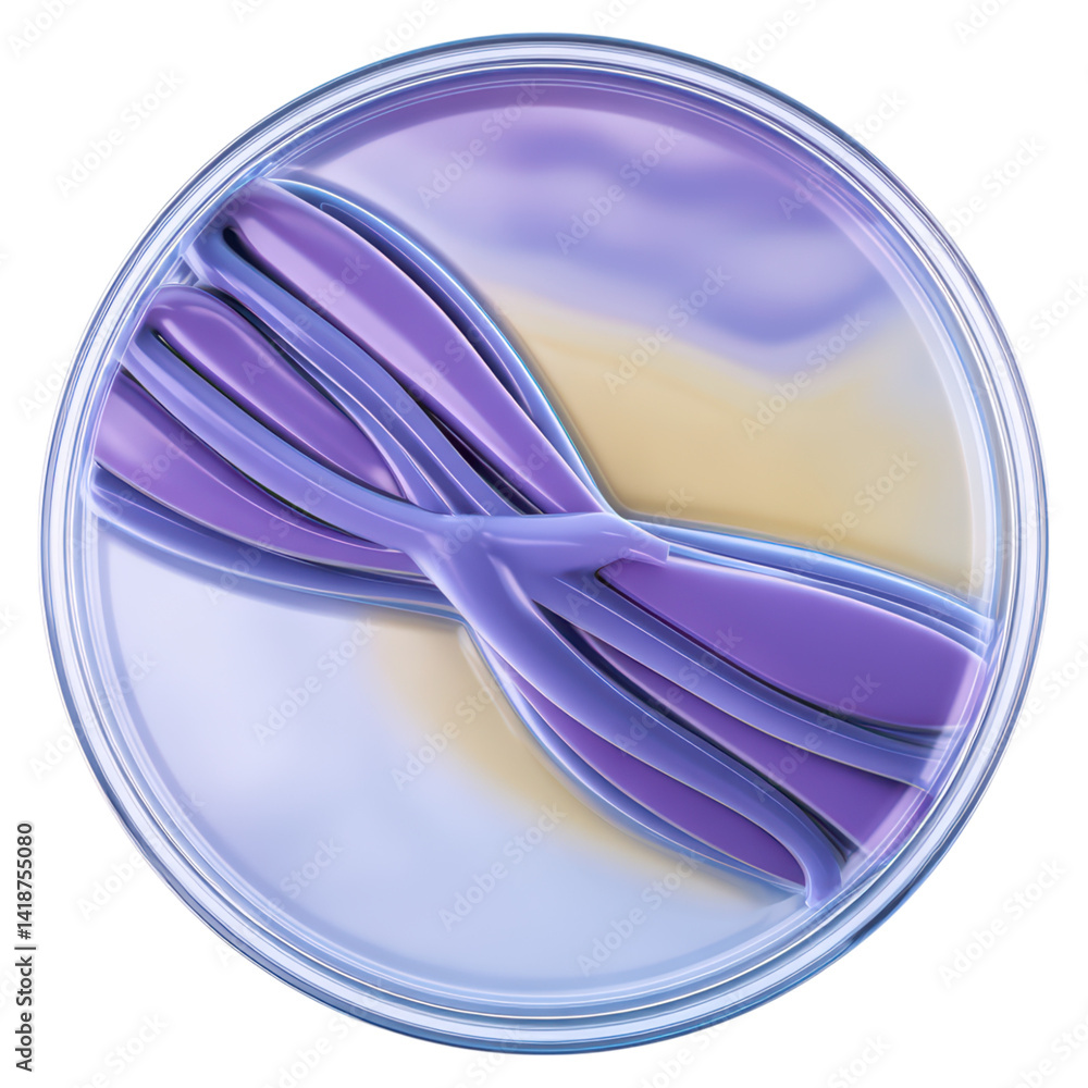 Poster abstract pattern in purple and blue color in circular frame design, isolated on transparent backgrou