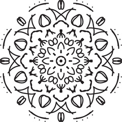 Unique mandala design. Vector illustration. Beautiful mandala on white background.