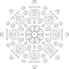 Unique mandala design. Vector illustration. Beautiful mandala on white background.