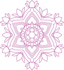 Unique mandala design. Vector illustration. Beautiful mandala on white background.