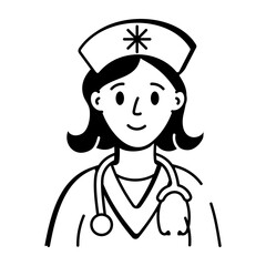 A hand drawn of a medical nurse 
