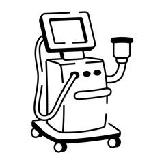 A doodle style icon of ventilator machine 
