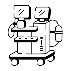 A hand drawn icon of an anesthesia machine 
