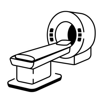 Ct scan machine icon in hand drawn style 