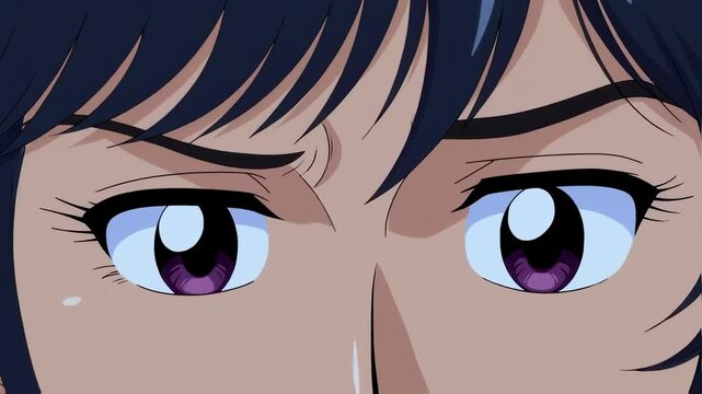Close up face girl in the anime style