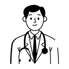 A doodle style icon of a general practitioner 
