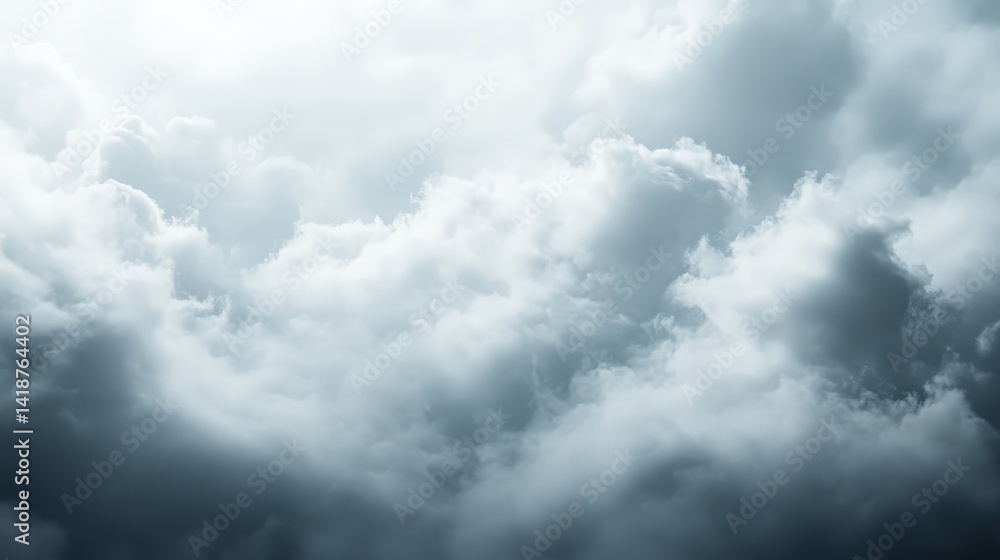 Poster cloudy grey background with a soft fog effect, adding mystery and depth.