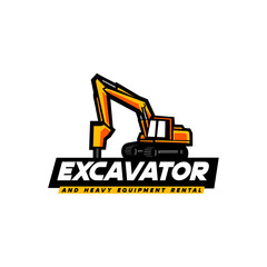 Excavator and Heavy Equipment Rental Logo