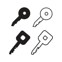 set of various keys icon set. Key Icons Collection - Solid and Outlined Vector Designs for Security and Access