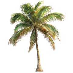 Fototapeta premium Tropical palm tree nature summer vacation paradise isolated on transparent background png