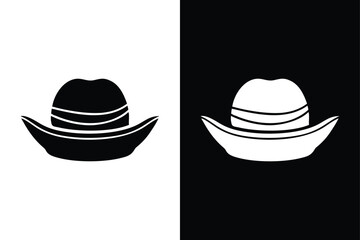 Simple Straw Hat Vector. Isolated Hat Icon for Summer and Beach Themes
