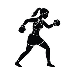 female boxer punch vector