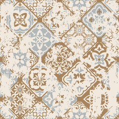  Seamless floral pattern, classic flower ornament, abstract ditsy print in vintage motif. Elegant botanical design of beautiful large wild flowers, leaves, small branches, herbs. Vector illustration.