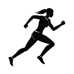 dynamic female runner silhouette