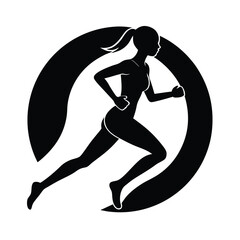 female runner side silhouette