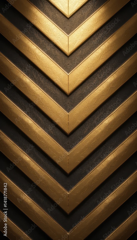Poster elegant gold chevron pattern background luxury texture with shadow depth and soft illumination