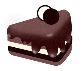 chocolate cake isolated on white