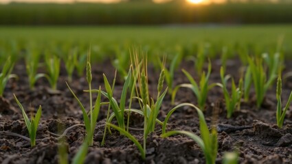 green grass in the field