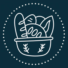 icons for sites on dark blue background with flour products