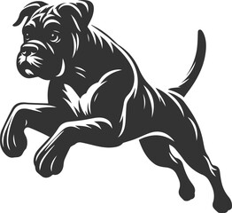 Boxer dog silhouette vector