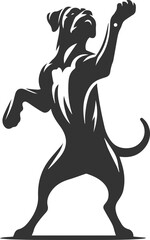 Boxer dog silhouette vector