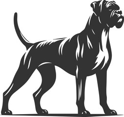 Boxer dog silhouette vector