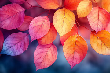 Watercolor Effect: A close-up of rainforest foliage rendered in a watercolor style