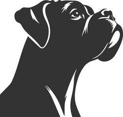 Boxer dog silhouette vector