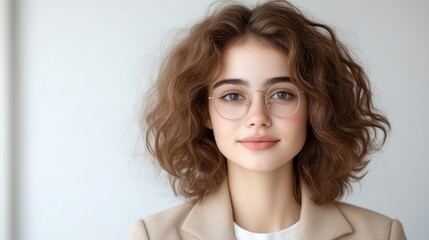 Young woman with glasses and curly hair (2)