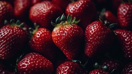 fresh sweet sour strawberry close up